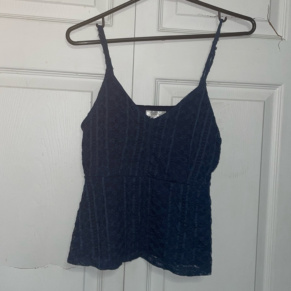 Navy lace tank